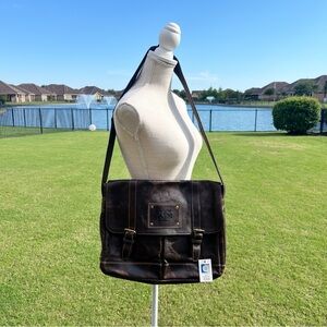 Jack Mason Texas A& M  Gridiron Brown Leather Messenger Bag